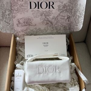 New Dior white ivory pouch with 3.5ml J’adore L’or essence de perfume